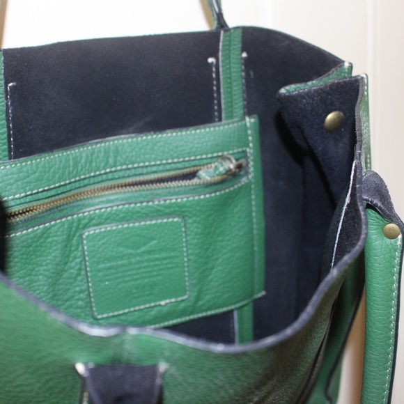 JCrew green leather tote bag - Picture 3 of 5